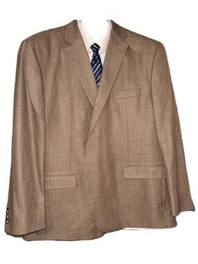 Chaps Ralph Lauren 50R Beige Tan Blazer Sport Coat Jacket EUC